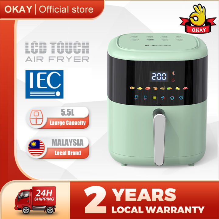 OKAY Air Fryer 5.5L Smart AirFryer Automatic Oil Free Electric