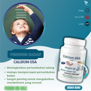 Calsium Usa Height up High Body Medicine original supplement 10x tambah tinggi badan grow up booster incraese jaga imunity tubuh tingkatkan ketinggian aktifkan hormon pertumbuhan tulang berkesan herba alami lulus kkm 10 capsule rangsangan pada tubuh