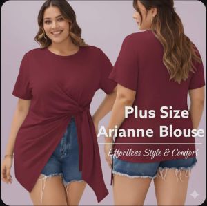 Arianne Plus Size Blouse | Casual Loose Fit Top | Stretchable Fabric | Medium to 2XL | Comfortable Everyday Fashion