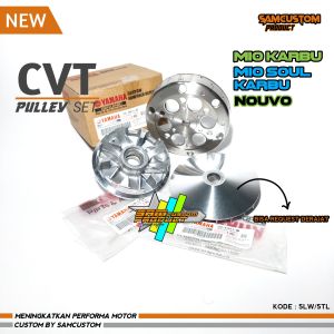 Paket Pulley Rumah Roller Cvt Racing Pulley Mangkok Ganda Custom Mio Sporty Mio Karbu Mio Soul Karbu Nouvo