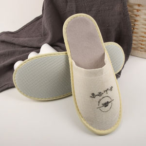 Hotel Linen Slippers For Home Use Guesthouses Hotels Beauty Salons With Logo