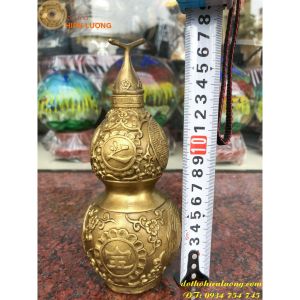 Hồ Lô Bát Quái Phong Thủy Bằng Đồng Cao 17cm