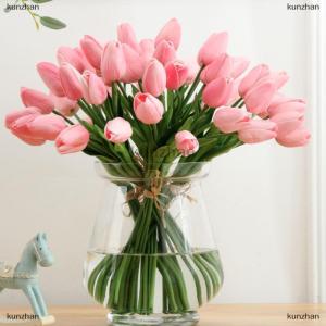[COD] kunzhan Artificial Tulip Flowers False Bouquet Real Touch Home Wedding Party Decor