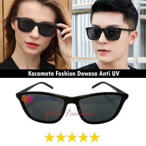Kacamata Gaya Cassual Pria Wanita / Kacamata Full Hitam Frame Kotak Doff Anti UV Sunglasses / Kacamata Fashion Gaya Korea Trendy Retro Vintage / Kacamata Terbaru Murah