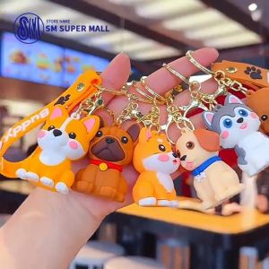 【SM Mall】Mini Plush Teddy Dog Keychain for Kindergarten Elementary Students Bag Backpack Zipper Pull Cute Cartoon Stuffed Animal Keyring Soft Small Gift for Kids Girls Dog Lovers
