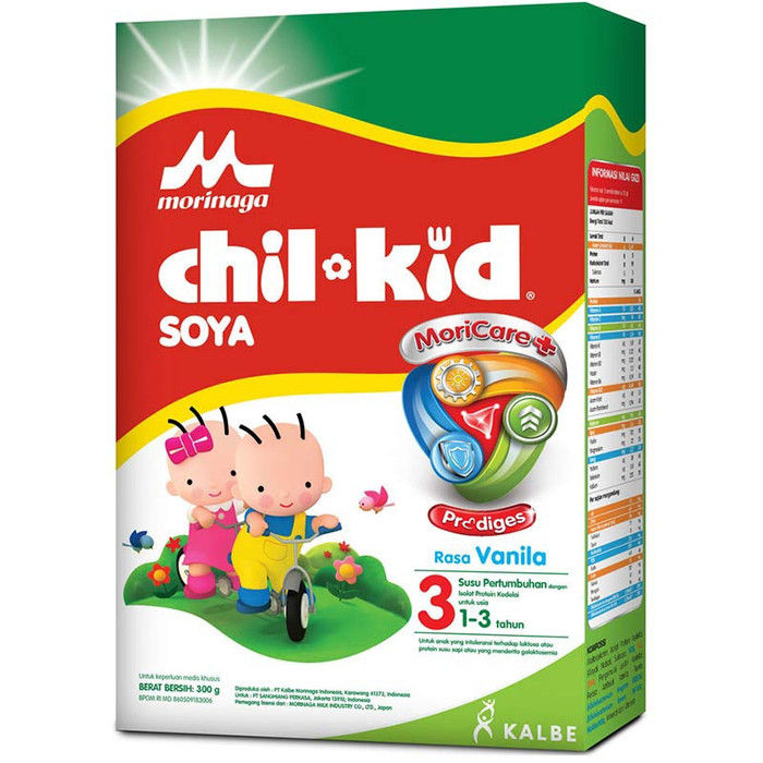 Morinaga Chil Kid Soya Susu Pertumbuhan 3 Vanilla 300 gr / Susu kedelai untuk bayi alergi susu sapi