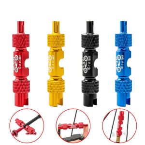 BABYBANG Aluminum Alloy Multifunction Tire Nozzle Wrench Multifunction Double-head Valve Removal Wrench Valve Core Disassembly Tool American Nozzle Valve Core Tool Cycling