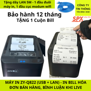 Máy in hóa đơn bình luận chốt đơn live khổ giấy K80 từ điện thoại và máy tính Q822 usb lan