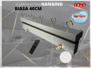 [PTA] 50CM Rail Gantung Kuali Aluminium Dan Kayu Tahan karat untuk lebih kemas dan tersusun