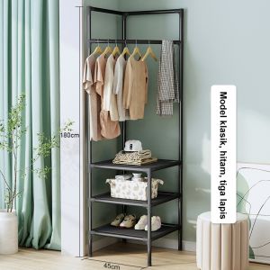 LG Rak Hanger Sudut Serbaguna Rak Gantung Serbaguna Rak Baju Portable Lemari Pakaian Serbaguna