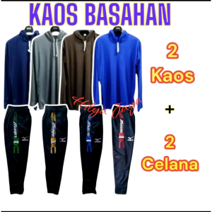 Promo 2 kaos tani + 2 Celana Panjang Kaos Tani/Basahan kupluk Lengan Panjang Outdoor L-XL Adem Nyaman di Pakai Setelan Pria Polos Dewasa