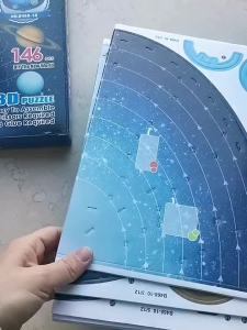 FCKiddoZone 146Pcs 3D Solar System Puzzle Set Planet Board Game Paper DIY Jigsaw Learning & Education Science Toy Kids Birthday Gift