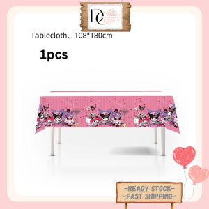 Kuromi Theme Birthday Party Cutlery Set Party Disposable Tableware Party Flag Cup Plate Napkin 库洛米主題 生日派對裝飾 派對一次性餐盤