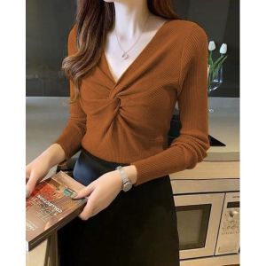 BestStore - Atasan Blus Rajut Lengan Panjang / Long Sleeve Rajut Top / Atasan Rajut / Blouse Rajut Lengan Panjang