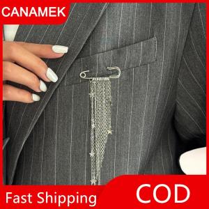 【CANAMEK】 Phụ Nữ Tua Pins Đồ Trang Sức Thời Trang Mùa Thu Mùa Đông Áo Trâm Eo Khóa Nút Móc Quần Chân Trang Trí Trâm