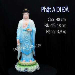 [ Cao 48 cm ] Tượng A Di Đà Đứng Đài Sen [ Bột đá  cao cấp ]