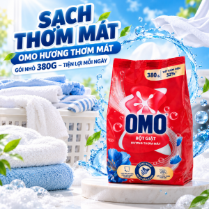 Bột Giặt OMO 380g – Hương Thơm Mát Công Nghệ Xoá Bay Bẩn Xanh Gói Tiết Kiệm