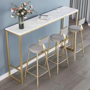 [Cozy ]Nordic Light luxury marble bar table household living room dining table partition wine cabinet integrated simple modern high foot tables and chairs supplementary order needed