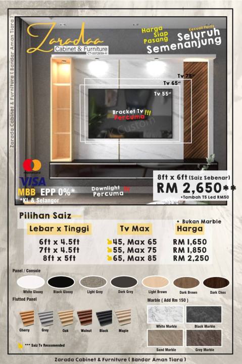 FREE INSTALL & BRACKET TV NEW DESIGN ZARADAA TV Cabinet Modern ...