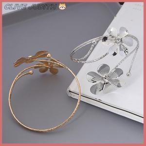 CISWGE Bohemian Butterfly Leaf Charm Upper Bracelet Arm Chain Metal Hollow Out Geometric Pattern Retro Arm Cuff Bangle Body Bracelets