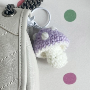 Lovely Mushroom Charm Keychains Cute Mini Hand Knitted Pendant Car Keyring Backpack Decoration Handbag Bag Charm Pendant