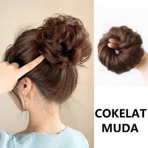 Karet Scrunchie Korean Fun Bun Cepol Rambut Palsu Sanggul Ikat Rambut Palsu Cepol Donat / ikat rambut scrunchie / ikat rambut cepol / donat sanggul cepol rambut / Ikat RAMBUT SANGGUL KOREA DMO M13
