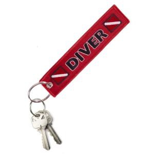 Polyester thêu Diver nhận dạng dấu hiệu Móc treo chìa khóa lặn biểu tượng Keychain cho thợ lặn và câu lạc bộ thiết bị thăm dò ngoài trời