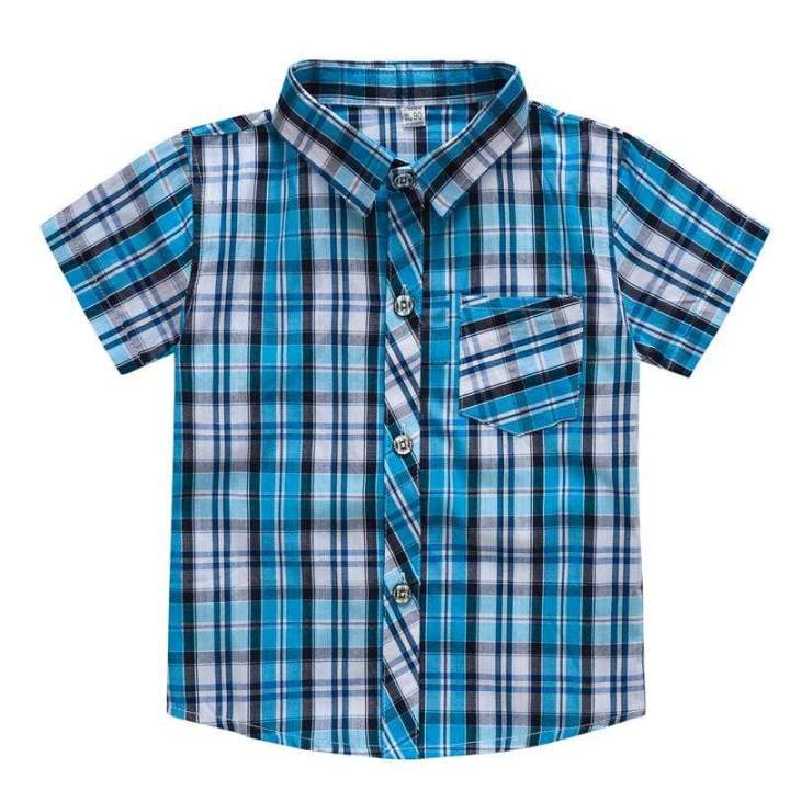 Oardi Polo Shirt Top Plaid Checkered Button down Baby Kid Child