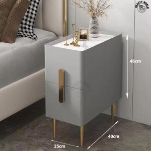 [SG Seller]Solid Wood Nightstand Bedside Table Simple Bedroom Small Light Rock Board Mini Storage Cabinet