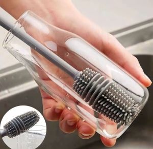 Spons Sikat Pembersih Botol Sikat Botol Dot Bahan Silikon Panjang