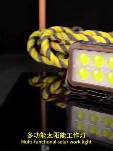 AE New solar-powered work light Type-C Rechargeable Magnetic Camping Work Light with Hook