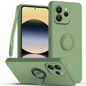 Luxury Liquid Silicone Shockproof Phone Case for Xiaomi Mi 15 Pro 14 Pro 13 Pro 14T Pro Camera Lens Protective Case Soft Cover Casing With Ring Holder Bracket