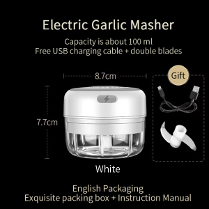 Electric Garlic Masher 100/250/300ml USB Wireless Vegetable Meat Grinder Mini Crusher Chopper Press Food Chopper Kitchen Tool 打蒜器