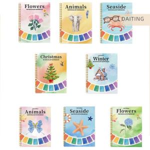 DAITING Watercolor Workbooks Coloring Book Beginner Friendly Painting Kit Easy Nature Scenes Paint Set Art Crafts