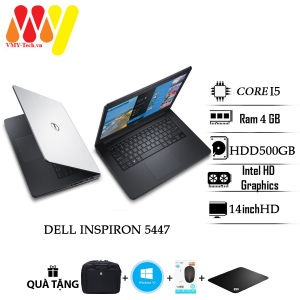 Laptop Dell Inspiron 5447 mỏng nhẹ cấu hình cao Core i5 Ram 4gb ổ cứng 500gb màn 14inch HD máy tính văn phòng sinh viên zin lưới 99%