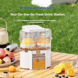 CHENJIE Portable Double Head Juicer Rechargeable Wireless Juice Squeezer Mixer Kitchen Appliances Fully Automatic Portable Juicer Blender Household Use