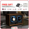 Watch Winder Box for Automatic Watches Double Winders Quiet Japanese Motor 5 Rotation Mode Luxury Gift Wood High-End. 
