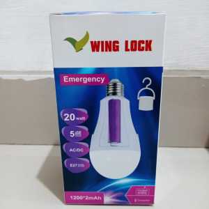 Lampu LED Emergency 20 Watt 2 Baterai / Bohlam Darurat