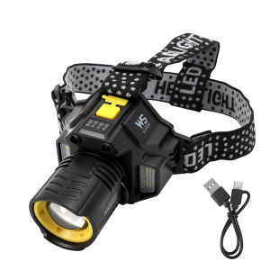 Rechargeable Powerful LED Headlamp with Telescopic Zoomable Headlight - Outdoor Waterproof High Lumen Work Head Light