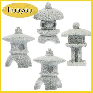 huayou Retro Gazebo Trung Quốc Đèn Lồng Mini Chùa Mô Hình Trang Trí Đá Thu Nhỏ Tượng Đá Sa Thạch Phụ Kiện Nhà