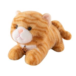 334TTXXN Fluffy Sound Cat Plush Toys Realistic Soft Simulation Cat Plush Doll Cute Accompany Kitten Cuddle Pillow Kids Birthday Gift