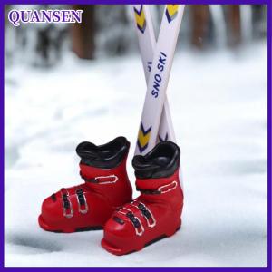 QUANSEN บ้านตุ๊กตา1:12สเก็ตน้ำแข็งขนาดเล็กหมวกสกีสำหรับฤดูหนาวโมเดลสกีของตกแต่งบ้านตุ๊กตา