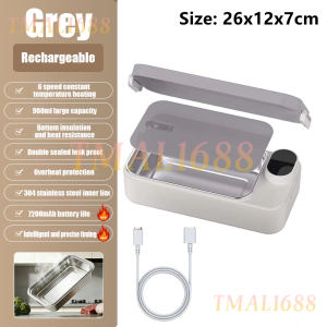 [LOCAL STOCK-Deliver in 1-3 days] Wireless Electric Heating Lunch Box 1200ml 304 Stainless Steel Detachable Liner Settings Rechargeable