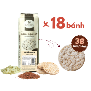 Bánh gạo lứt GUfoods vị Yến mạch - Không chiên dầu Không đường Lành mạnh Phù hợp Eat clean Ăn vặt healthy Thực dưỡng Tập gym Thuần chay