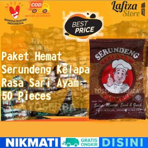 Paket Hemat 50 pcs Serundeng Kelapa Asli Rasa Sari Ayam 20g Murah - Bayar di Tempat (COD)