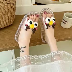 [Free Shipping] Lightweight Fashionable And Stylish Home Slippers For Everyday Use Featuring Cute Large Eyes Soft And Comfortable Crystal Slippers And A Comfortable PVC Transparent Design
