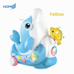 Omni-Directional Dolphin Ball-Blowing Toy [3D Cool Lighting] Auto Move Dolphins Concert Music Toy