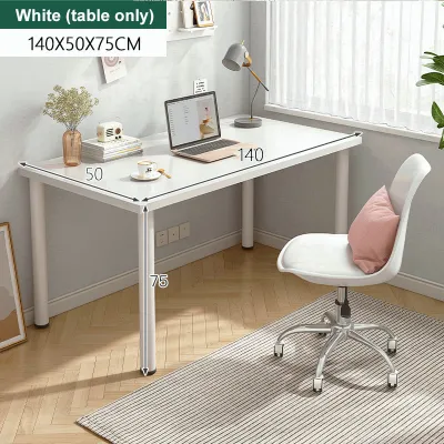 Minimalist White Table Computer table Study Table Office Desk 38MM Thick Round Legs