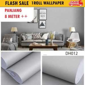 Wallpaper Dinding Polos Abu Panjang 10Meter x Lebar 45cm