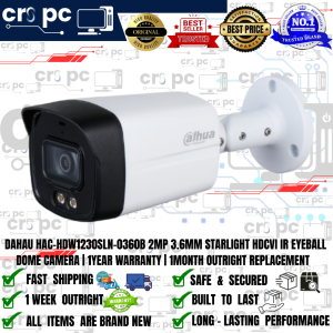 DAHAU HAC-HDW1230SLN-0360B 2MP 3.6MM STARLIGHT HDCVI IR EYEBALL DOME CAMERA